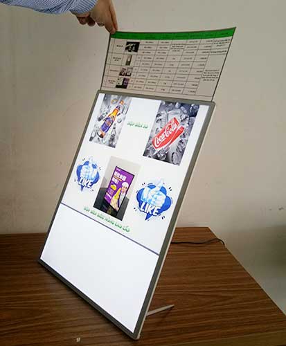 hộp đèn siêu mỏng để bàn quảng cáo