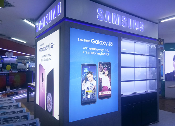 hộp đèn không viền nhét ron Samsung