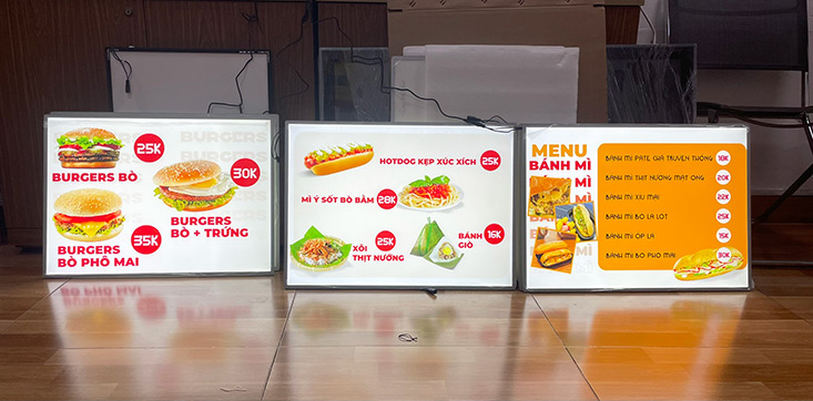 khung tranh điện cho cửa hàng ăn uống