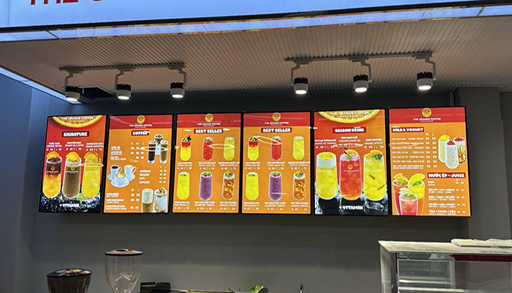 khung tranh điện menu cho quán cafe
