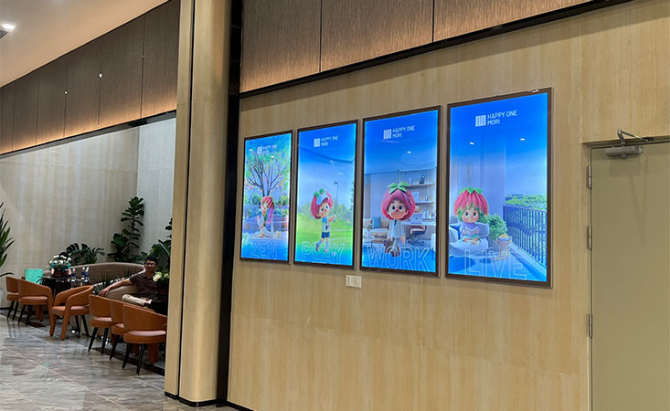 Hộp đèn siêu mỏng nắp hít Tân Hải Thái được sử dụng tại văn phòng Công Ty Vạn Xuân