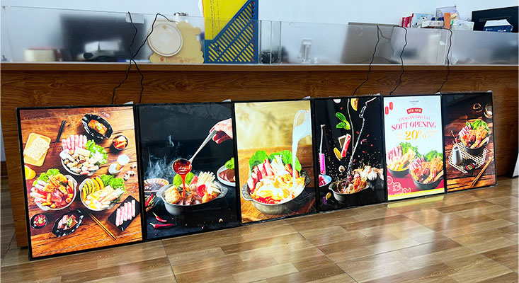 Tranh điện tranh rút A2 treo tường làm menu nhà hàng Liu Shan Men