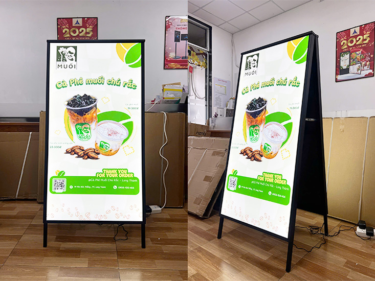khung tranh điện 2 mặt 60x120cm chân đứng chữ A 