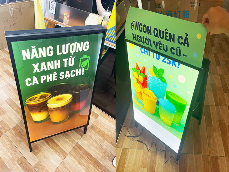 khung tranh điện 2 mặt 60x90cm chữ A 6